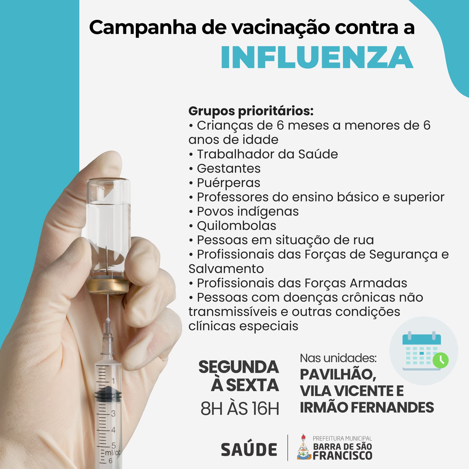 Campanha Nacional de Vacinação contra a gripe começa nesta segunda-feira (25)