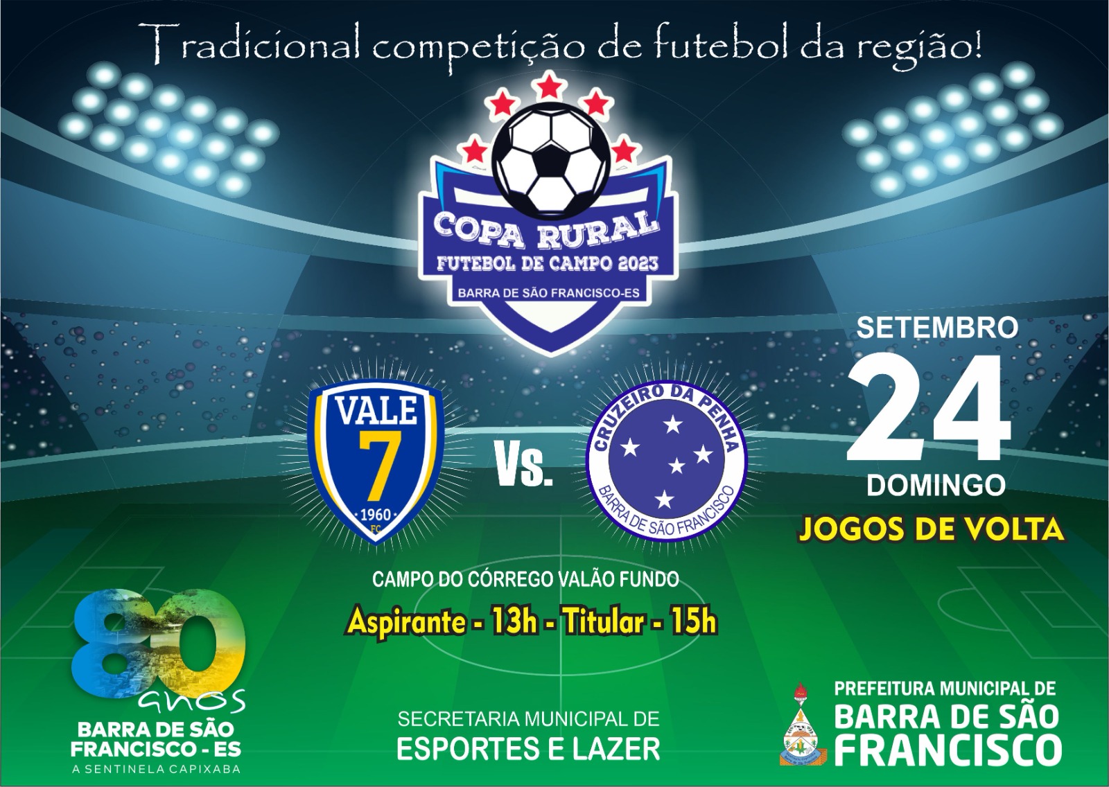 Imagem da notícia: Vale 7 recebe Cruzeiro da Penha para os jogos de volta da próxima rodada da Copa Rural