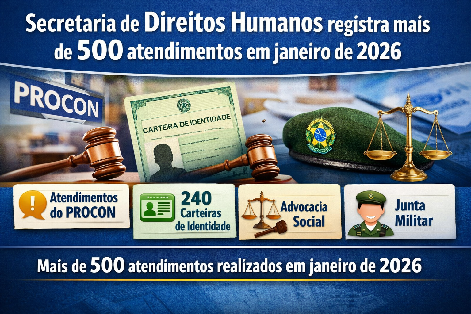 Imagem da notícia: Secretaria Municipal de Direitos Humanos registra mais de 500 atendimentos em janeiro de 2026