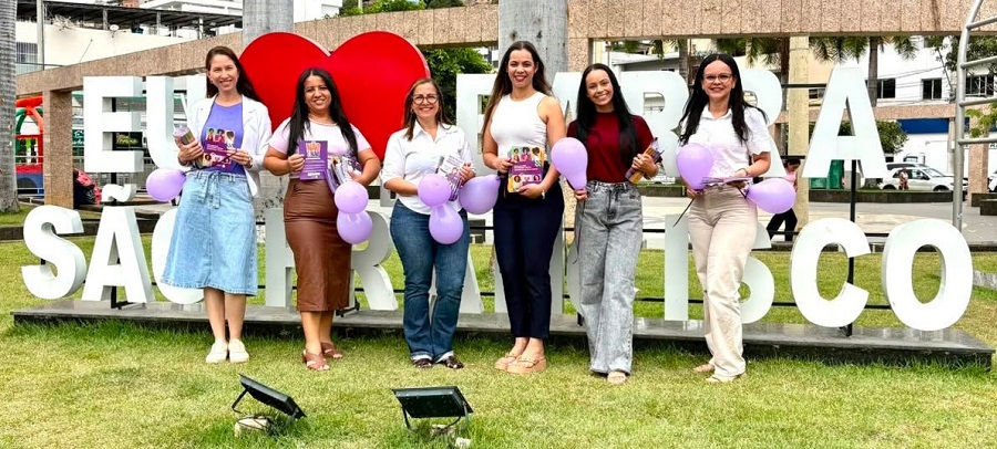 Imagem da notícia: Agosto Lilás leva conscientização e orientação sobre violência contra a mulher às ruas de Barra de São Francisco