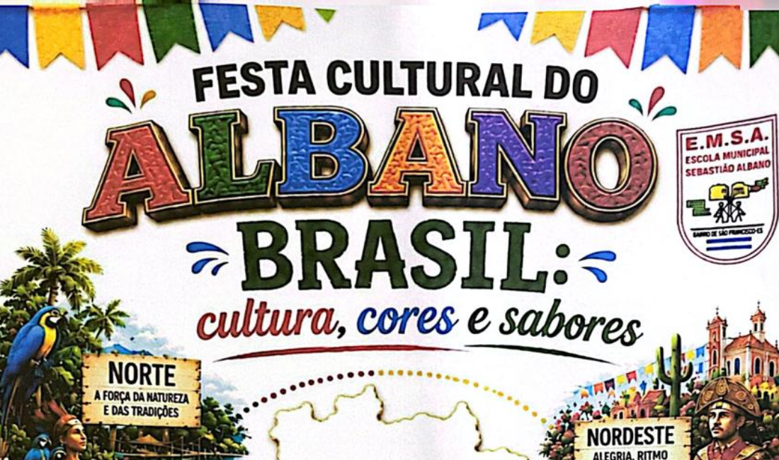 Imagem da notícia: Arraiá da Escola Sebastião Albano celebra as tradições das regiões do Brasil