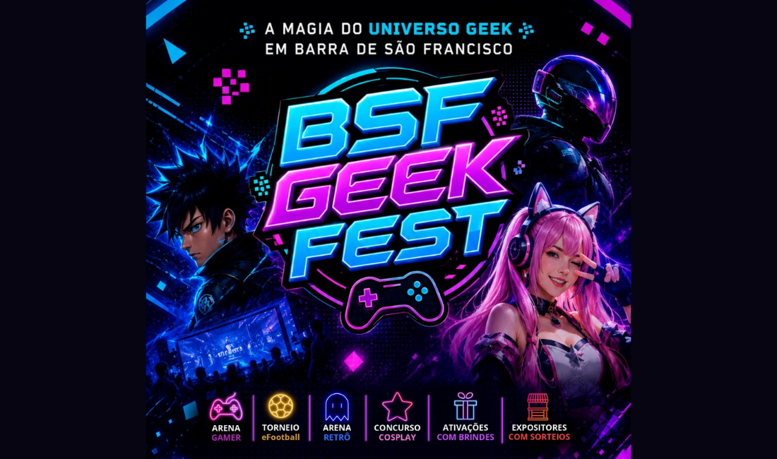 Imagem da notícia: BSF Geek Fest retorna para segunda edição com programação voltada à cultura Nerd em Barra de São Francisco
