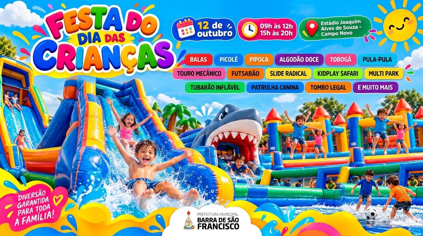 Imagem da notícia: Prefeitura promove Festa do Dia das Crianças no Estádio Municipal