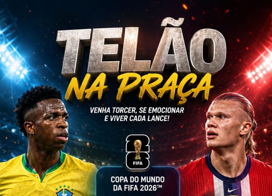 Prefeitura convida população para acompanhar Brasil x Noruega em telão na Praça Arlindo Pinto da Costa