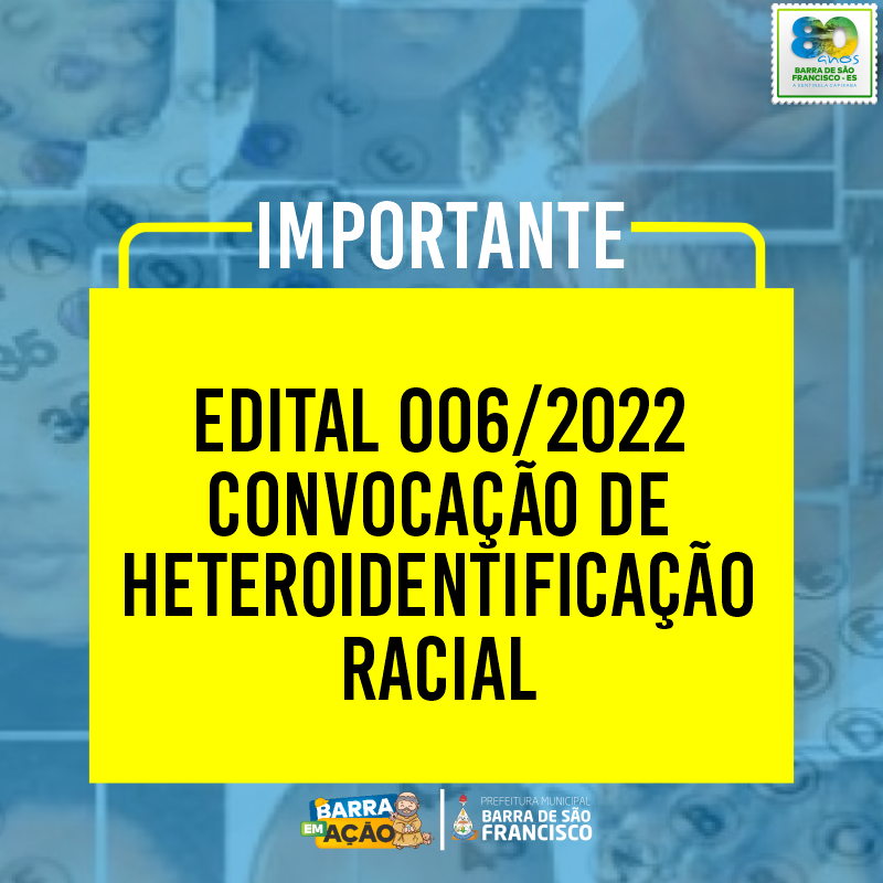 Imagem da notícia: CONCURSO PÚBLICO - EDITAL 006/2022 - CONVOCAÇÃO PARA PROCEDIMENTO DE HETEROIDENTIFICAÇÃO RACIAL