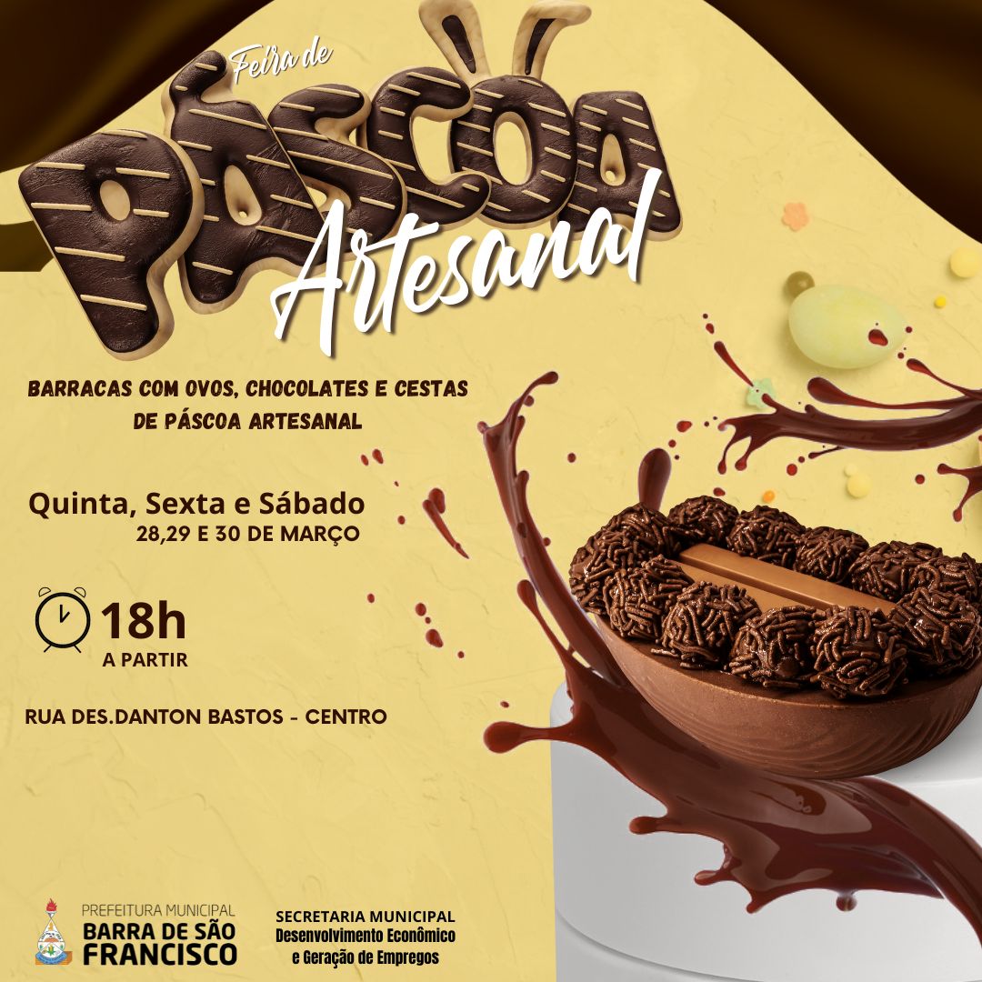 Feira de Páscoa começa nesta quinta-feira (28) no centro de Barra de São Francisco