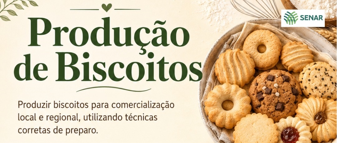 Imagem da notícia: Prefeitura oferta curso gratuito de produção de biscoitos. Aulas começam agora em junho