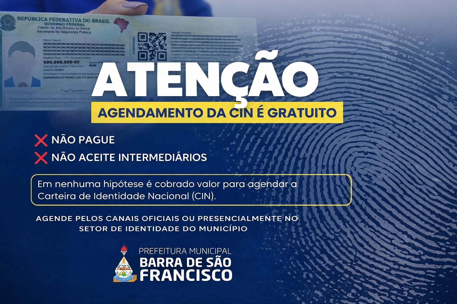 Imagem da notícia: Secretaria Municipal de Direitos Humanos orienta população contra golpes em registro da Identidade Nacional